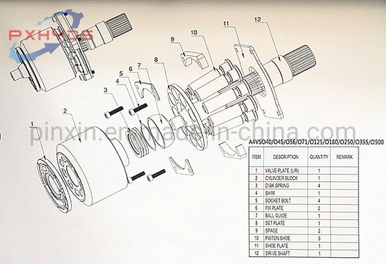 Einzylinderkonstruktion A4vso40/71 Hydraulikpumpe Zylinderblock Ersatzteile Anwendbar